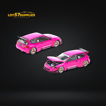 (Pre-Order) Pop Race x Enigma Civic EG6 Pandem Rocket Bunny Pink Color 1:64 (BLISTER) (ONLINE ORDER ONLY)