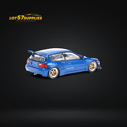 (Pre-Order) Pop Race Pandem Civic EG6 Metallic Blue w/ Openable hood 1:64 (ONLINE ORDER ONLY)