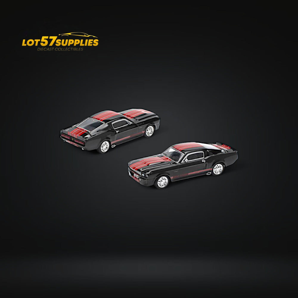 (Pre-Order) Pop Race Shelby Mustang GT500 Dark Chrome Black w/ Openable hood 1:64 (ONLINE ORDER ONLY)
