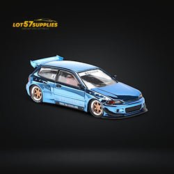 (Pre-Order) Pop Race Pandem Civic EG6 Blue Chrome 1:64 (ONLINE ORDER ONLY)