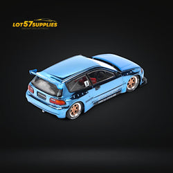 (Pre-Order) Pop Race Pandem Civic EG6 Blue Chrome 1:64 (ONLINE ORDER ONLY)