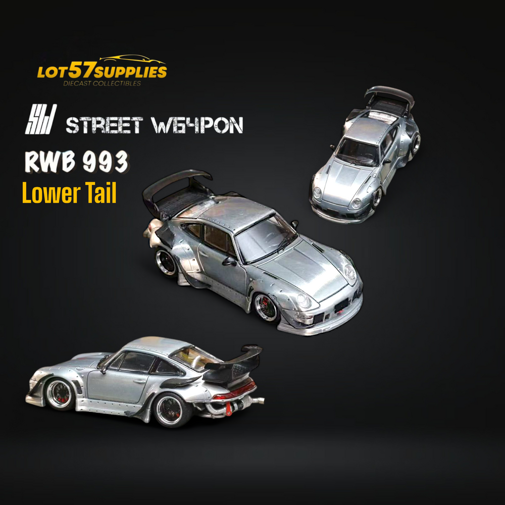 (Pre-Order) Street Weapon Porsche RWB 993 Raw Varnish Color Low Wing 1:64 (ONLINE ORDER ONLY)