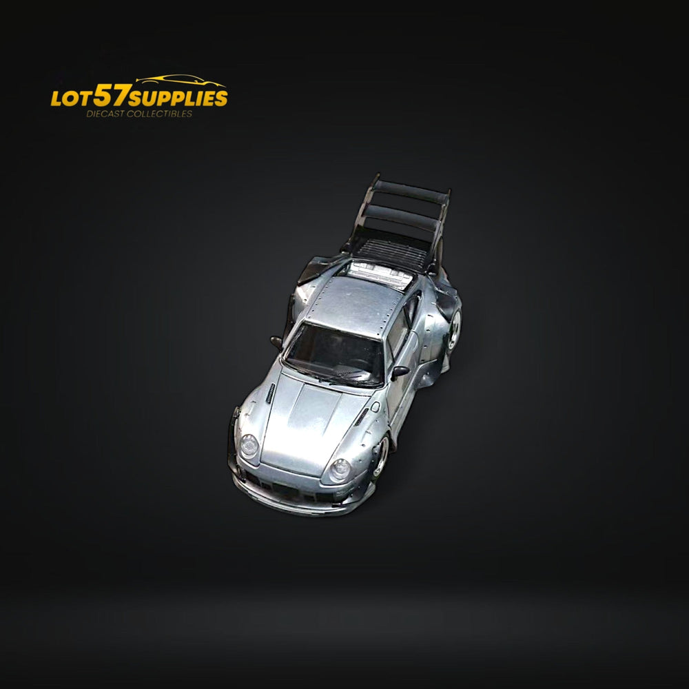 (Pre-Order) Street Weapon Porsche RWB 993 Raw Varnish Color High Wing 1:64 (ONLINE ORDER ONLY)