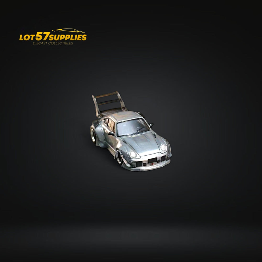 (Pre-Order) Street Weapon Porsche RWB 993 Raw Varnish Color High Wing 1:64 (ONLINE ORDER ONLY)