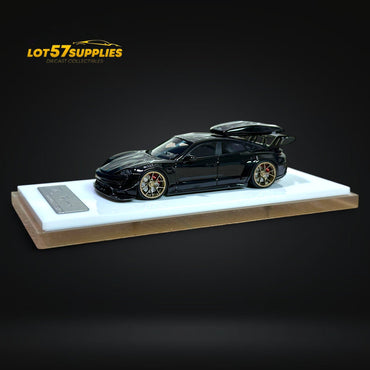 Error404 X Zephyr Designz Taycan in Black with Roof Box 1:64 (ONLINE ORDER ONLY)