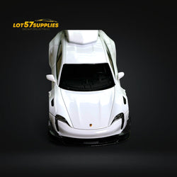 Error404 X Zephyr Designz Taycan in White with Roof Box 1:64 (ONLINE ORDER ONLY)