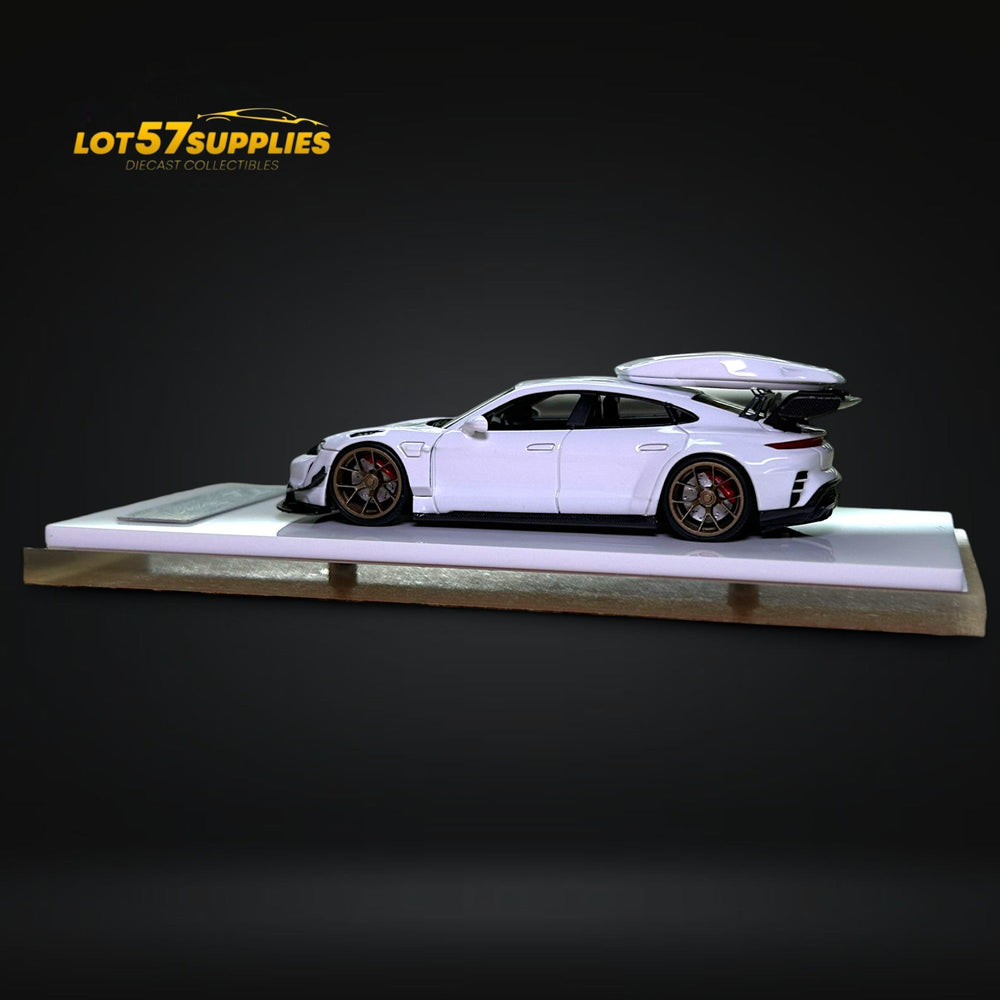 Error404 X Zephyr Designz Taycan in White with Roof Box 1:64 (ONLINE ORDER ONLY)
