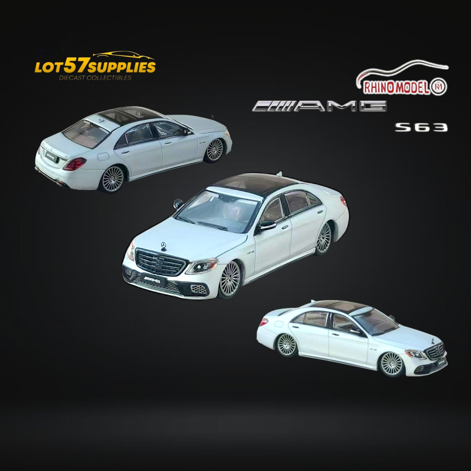 (Pre-Order) Rhino Model AMG S63 S Class 6th Gen W222 Matte Silver Bagged 1:64 (ONLINE ORDER ONLY)