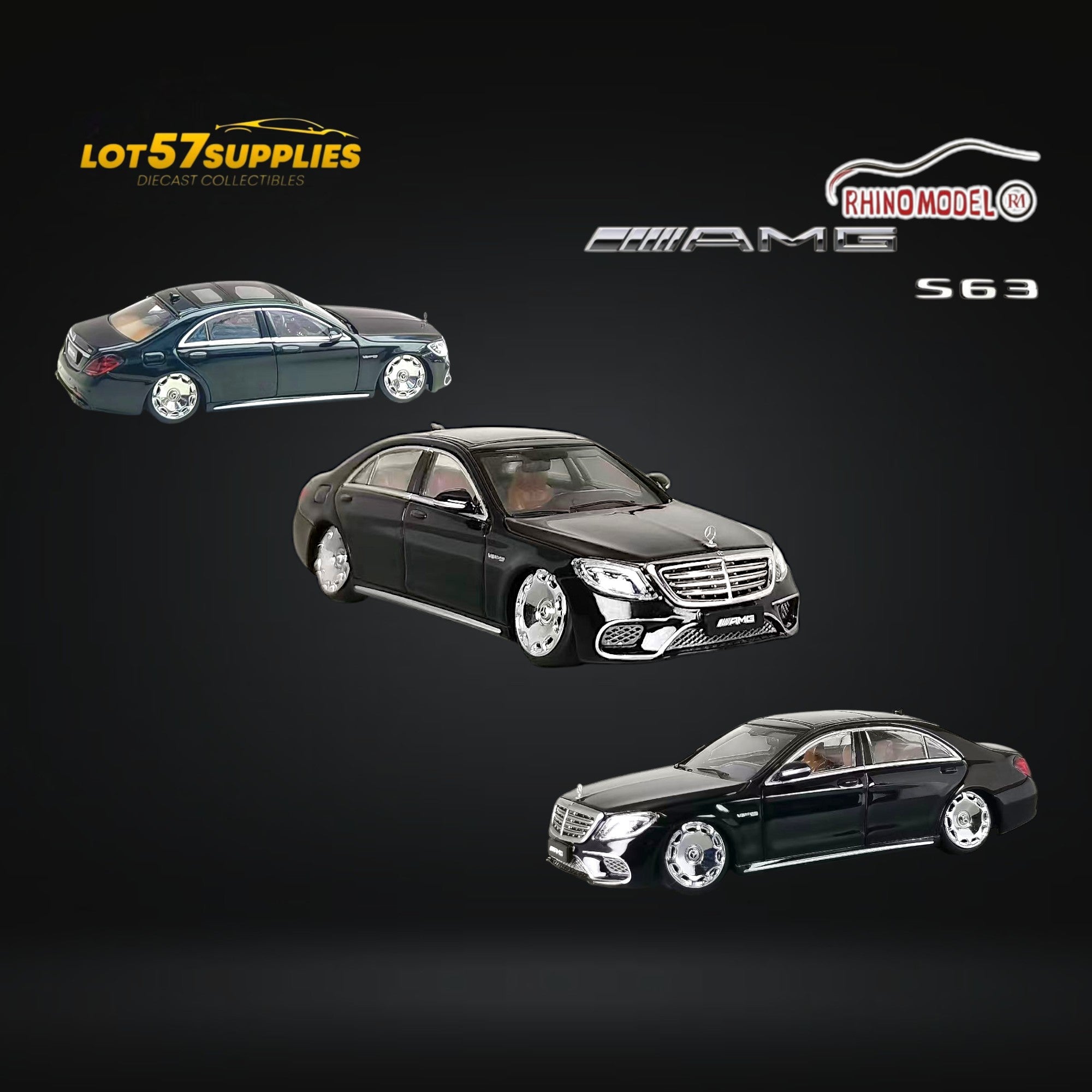 (Pre-Order) Rhino Model AMG S63 S Class 6th Gen W222 Black Bagged 1:64 (ONLINE ORDER ONLY)
