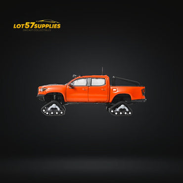 (Pre-Order) GCD Toyota TACOMA SNOW VERSION in Orange Red & 3PMSF Tires 1:64 (ONLINE ORDER ONLY)