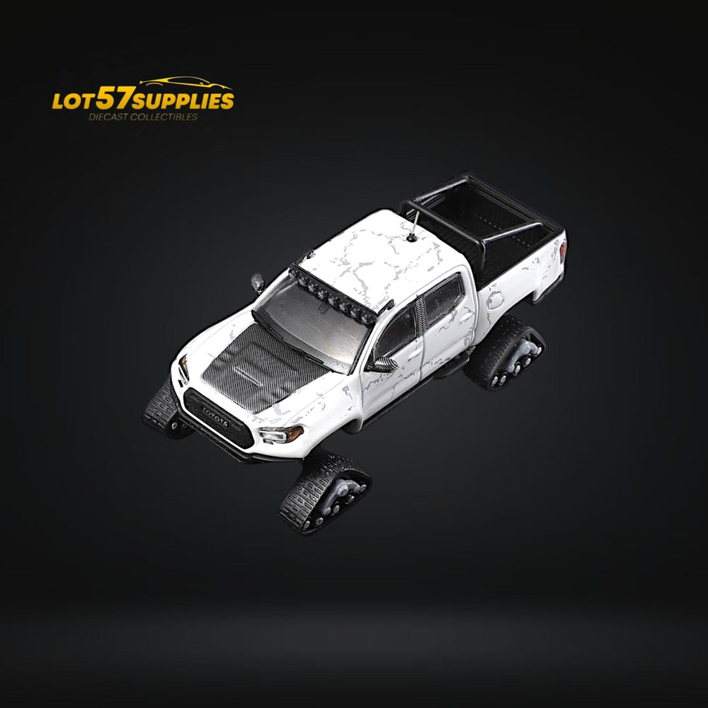 (Pre-Order) GCD Toyota TACOMA SNOW VERSION in White & 3PMSF Tires 1:64 (ONLINE ORDER ONLY)