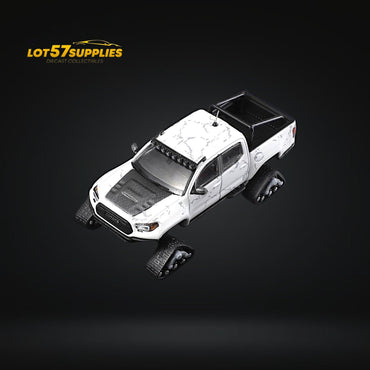(Pre-Order) GCD Toyota TACOMA SNOW VERSION in White & 3PMSF Tires 1:64 (ONLINE ORDER ONLY)