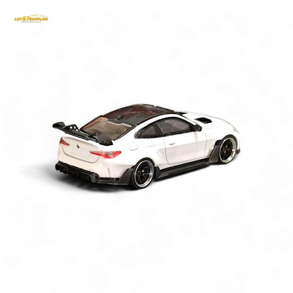 Street Weapon BMW M4 G82 Widebody in White 1:64 (ONLINE ORDER ONLY)