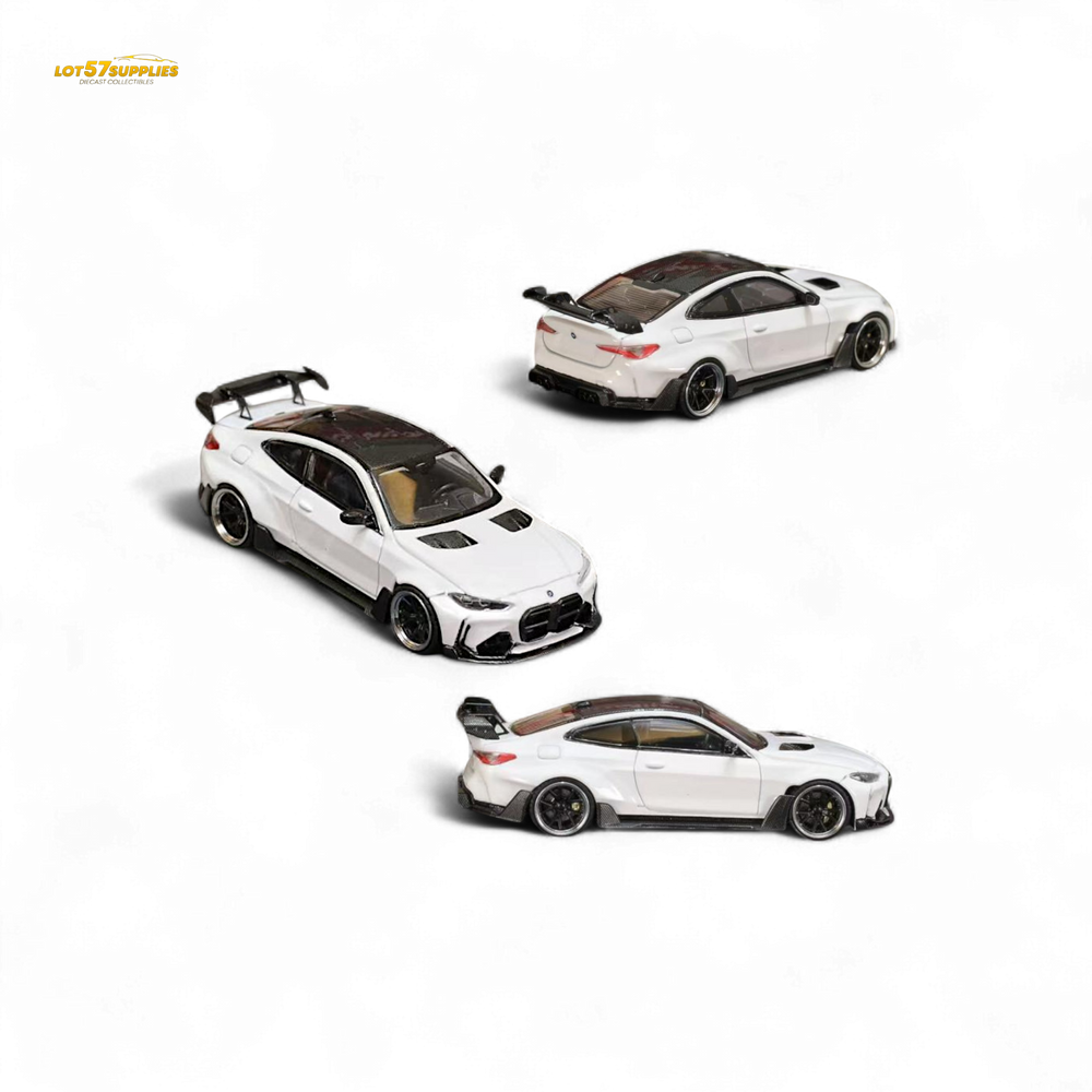 Street Weapon BMW M4 G82 Widebody in White 1:64 (ONLINE ORDER ONLY)