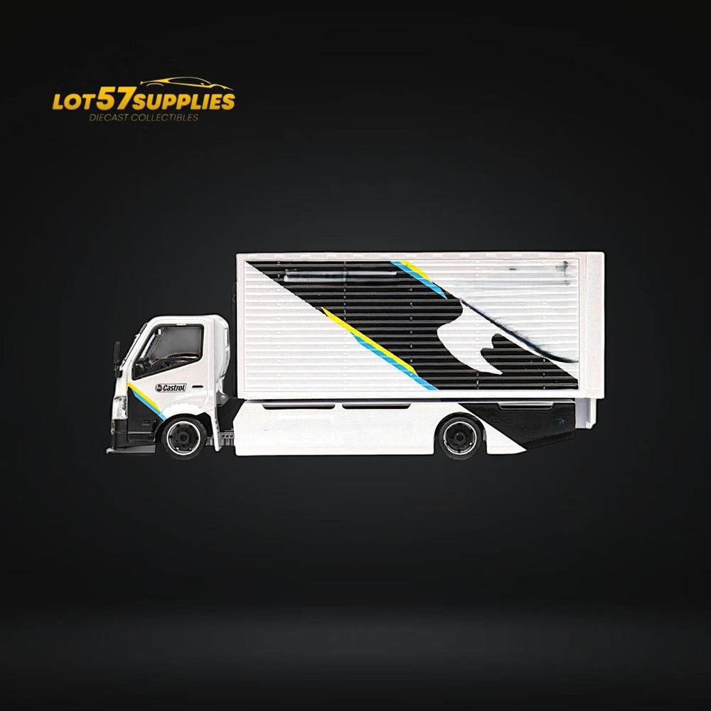 MicroTurbo HINO 300 Custom Box Truck White - Black Livery 1:64 (ONLINE ORDER ONLY)
