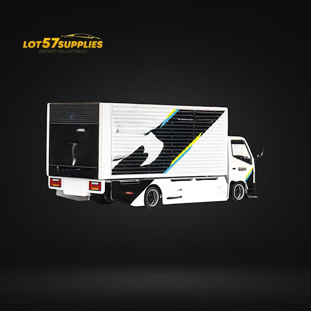 MicroTurbo HINO 300 Custom Box Truck White - Black Livery 1:64 (ONLINE ORDER ONLY)