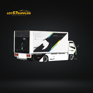 MicroTurbo HINO 300 Custom Box Truck White - Black Livery 1:64 (ONLINE ORDER ONLY)