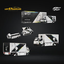 MicroTurbo HINO 300 Custom Box Truck White - Black Livery 1:64 (ONLINE ORDER ONLY)