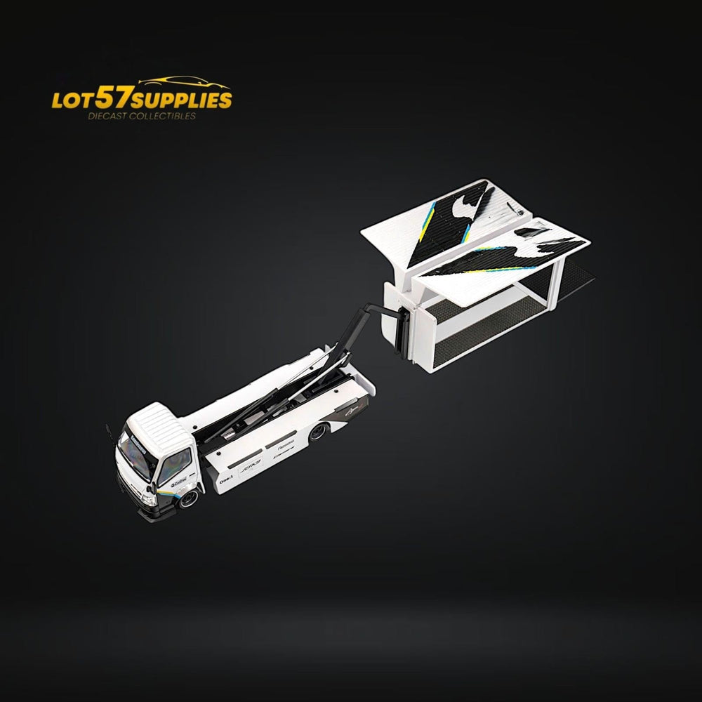MicroTurbo HINO 300 Custom Box Truck White - Black Livery 1:64 (ONLINE ORDER ONLY)