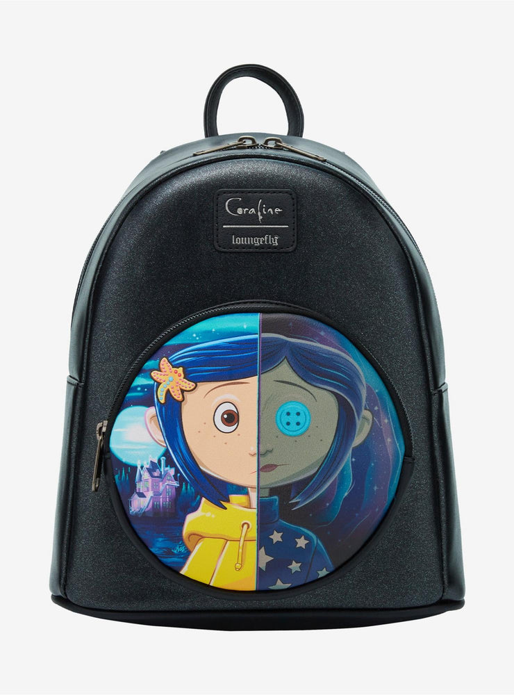 Loungefly x Coraline Split Face Iridescent Mini Backpack (ONLINE ORDER ONLY)
