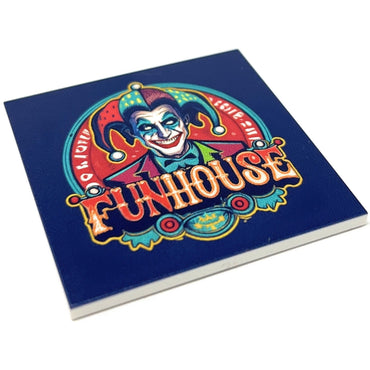 Joker's Funhouse Vintage 6x6 Sign made using LEGO parts (Online Order Only)