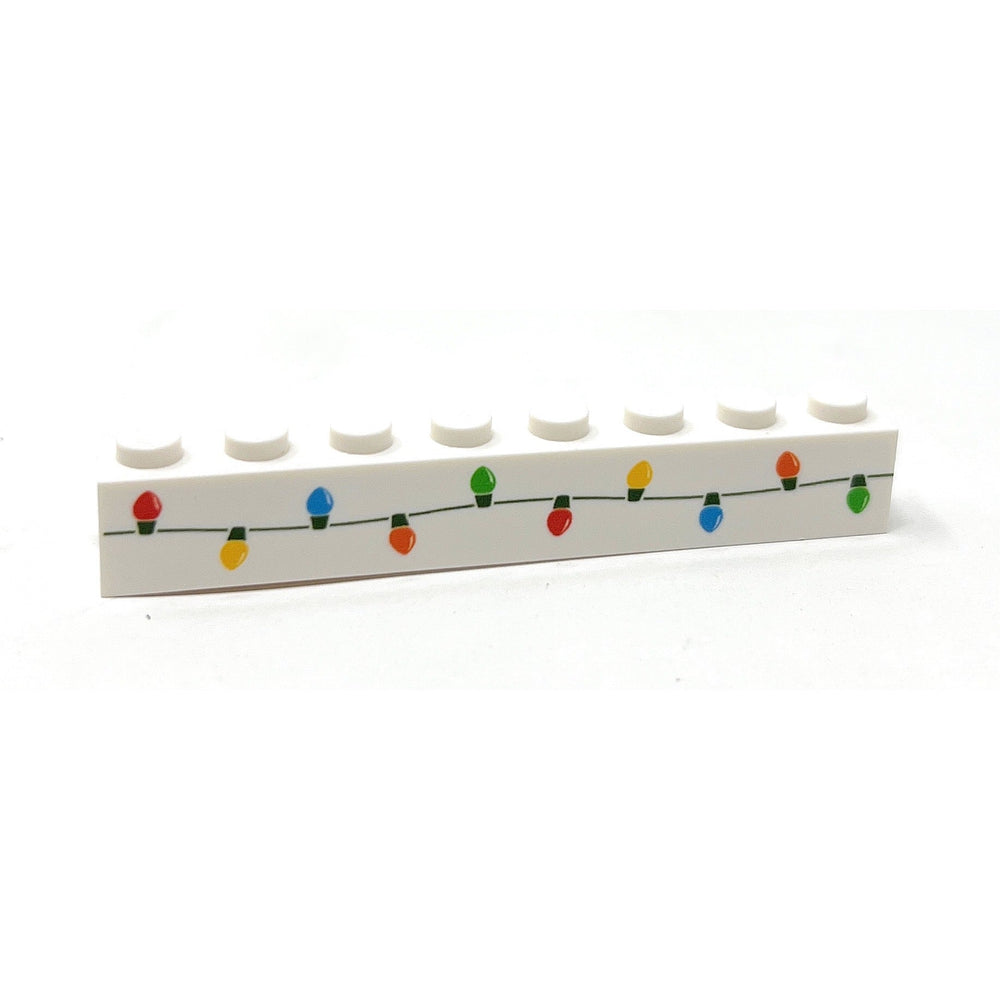 Christmas Lights Custom Printed on 1x8 Brick - B3 Customs made using LEGO part (Online Order Only)