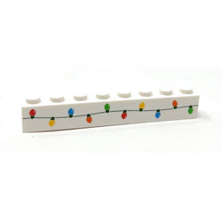 Christmas Lights Custom Printed on 1x8 Brick - B3 Customs made using LEGO part (Online Order Only)