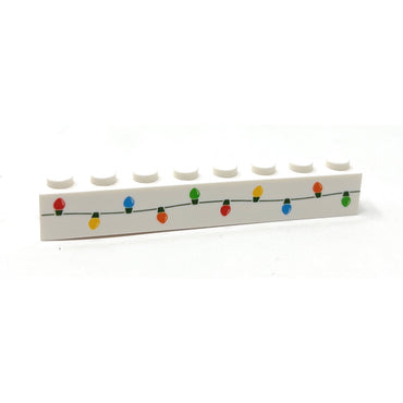 Christmas Lights Custom Printed on 1x8 Brick - B3 Customs made using LEGO part (Online Order Only)