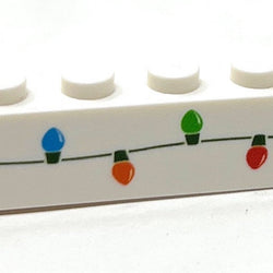 Christmas Lights Custom Printed on 1x8 Brick - B3 Customs made using LEGO part (Online Order Only)