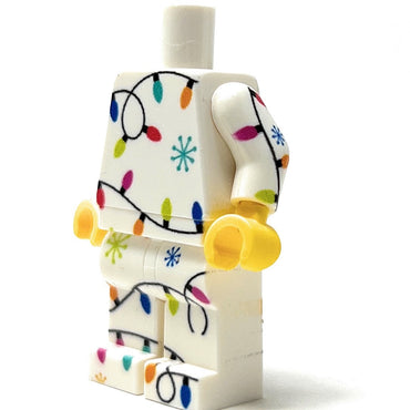 Christmas Lights PJs Minifig Body made using LEGO parts - B3 Customs (Online Order Only)