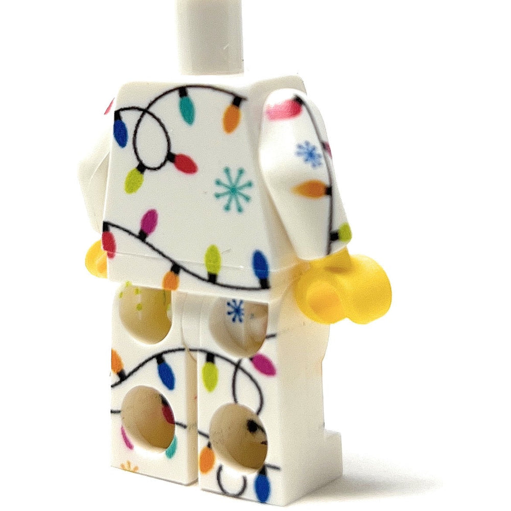 Christmas Lights PJs Minifig Body made using LEGO parts - B3 Customs (Online Order Only)