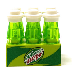 Custom 6-Pack of Making Dew Soda made using LEGO parts - B3 Customs (Online Order Only)