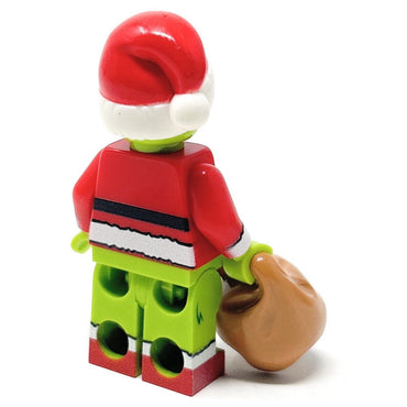 Custom Mean One Christmas Minifig made with LEGO parts - B3 Customs (Online Order Only)