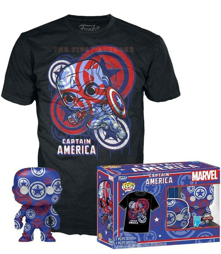 Funko POP! Tees: Marvel - Captain America (2XL) (Art Series) (ONLINE ORDER ONLY)