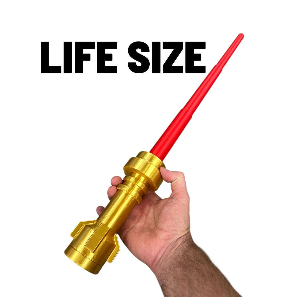 Life-Size Emperor-Style Brick Blade ��� Gold Finish with Retractable Red Blade (ONLINE ORDER ONLY)