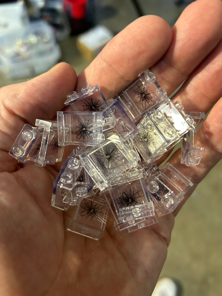 Window with Large Cracked Hole #1 - Custom Printed LEGO 1x2x2 Panel, B3 Customs (Online Order Only)