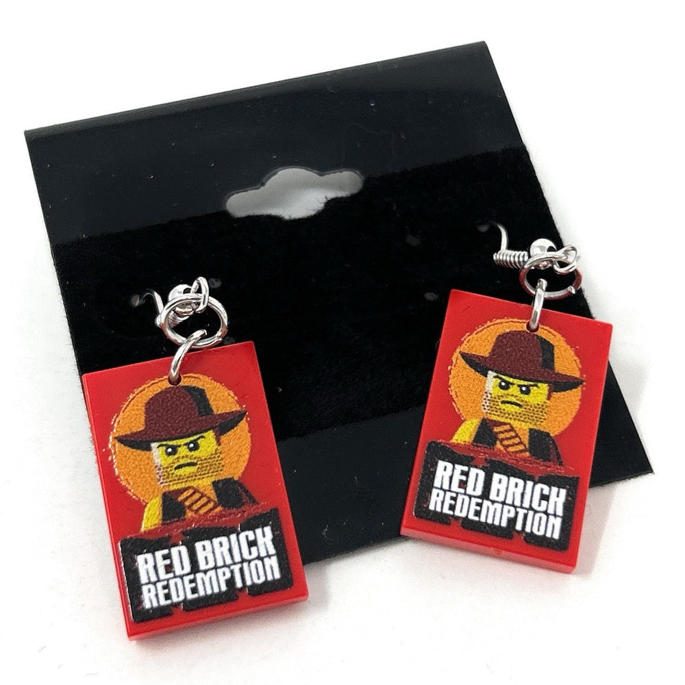 Red Brick Redemption Video Gaming Earrings made from LEGO parts - B3 Customs (Online Order Only)