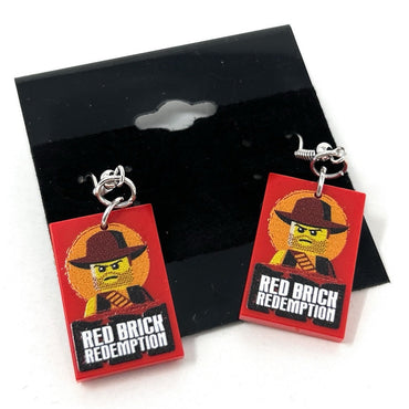 Red Brick Redemption Video Gaming Earrings made from LEGO parts - B3 Customs (Online Order Only)