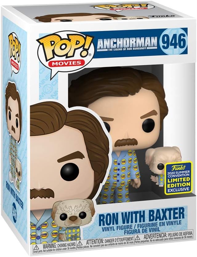 Funko POP! Movies: Anchorman - Ron with Baxter 946 (Funko 2020 Summer Convention LE) (ONLINE ORDER ONLY)