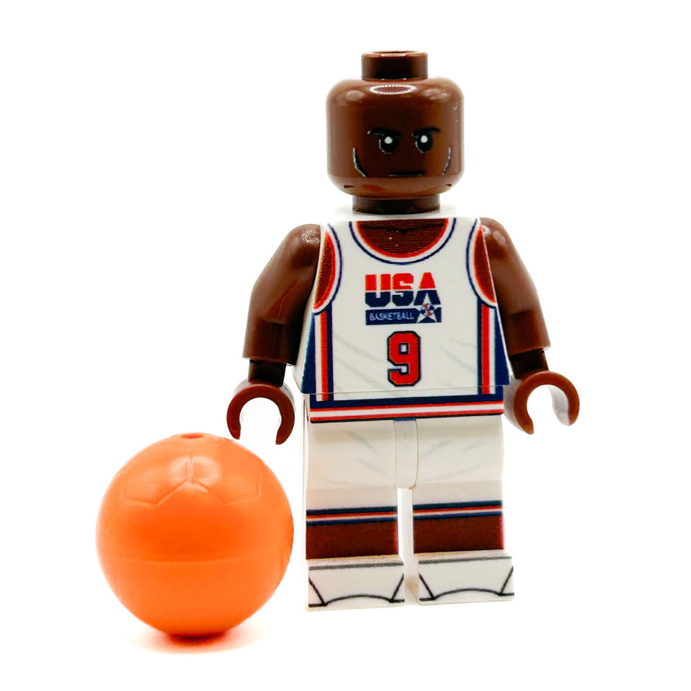 MJ #9 USA Olympics Basketball Player Minifig made using LEGO parts - B3 Customs (Online Order Only)