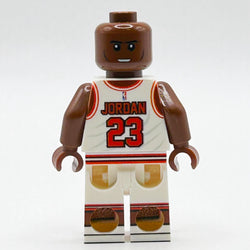 MJ #23 (White Jersey) Basketball Player Minifig made using LEGO parts - B3 Customs (Online Order Only)