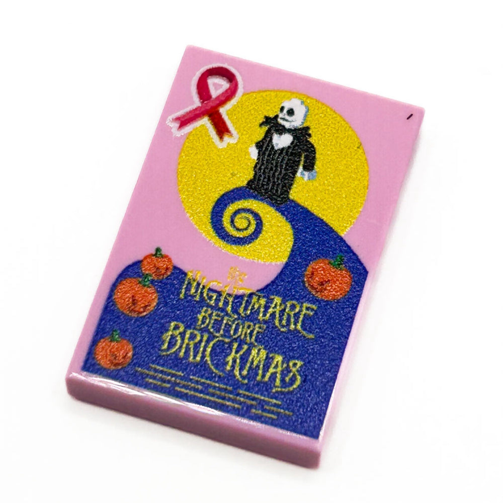 Limited Production! Pink (Break Cancer Awareness) The Nightmare Before Brickmas Movie Cover (2x3 Tile) - B3 Customs (Online Order Only)