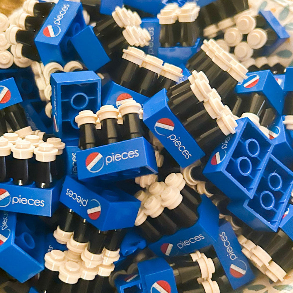 Custom 6-Pack of Pieces Soda made using LEGO parts - B3 Customs (Online Order Only)