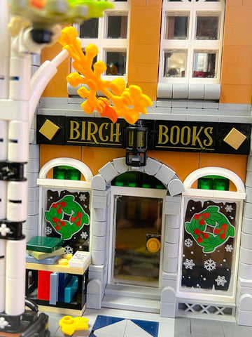 Christmas Wreath Winter Village 4x6 Glass Window made with LEGO part - B3 Customs (Online Order Only)