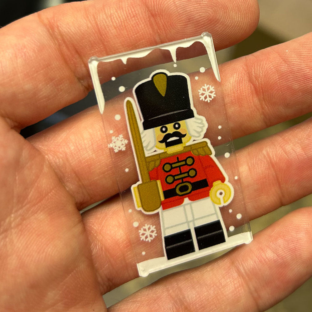 Christmas Nutcracker, Toy Soldier Winter Village 4x6 Glass Window made with LEGO part - B3 Customs (Online Order Only)