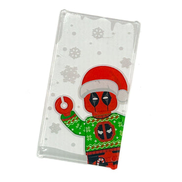 Christmas Deadpool Peek-A-Boo 4x6 Glass Window made with LEGO part - B3 Customs (Online Order Only)