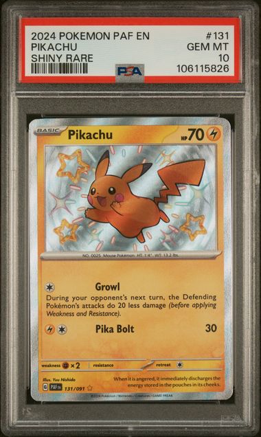 2024 POKEMON PAF EN-PALDEAN FATES #131 PIKACHU SHINY RARE (ONLINE ORDER ONLY)