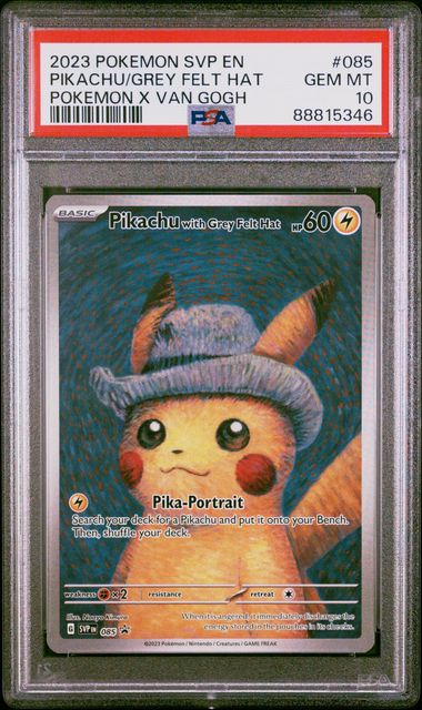2023 POKEMON SVP EN-SV BLACK STAR PROMO #085 PIKACHU/GREY FELT HAT POKEMON X VAN GOGH (ONLINE ORDER ONLY)