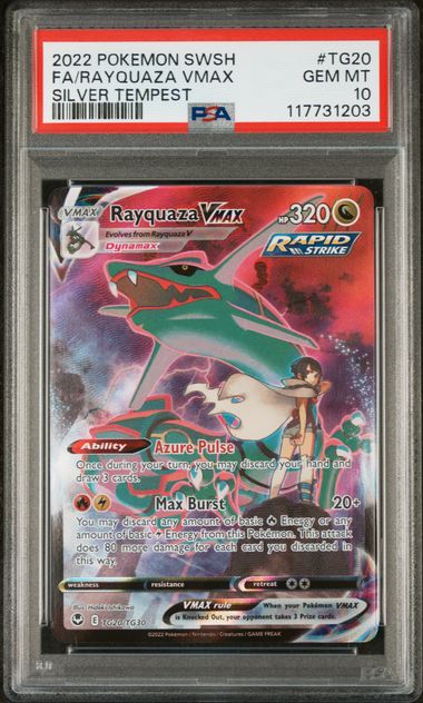 2022 POKEMON SWORD & SHIELD SILVER TEMPEST #TG20 FA/RAYQUAZA VMAX SILVER TEMPEST (ONLINE ORDER ONLY)