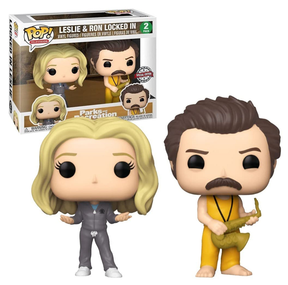 Funko POP! Television: Parks and Recreation - Leslie & Ron Locked In 2 Pack (ONLINE ORDER ONLY)